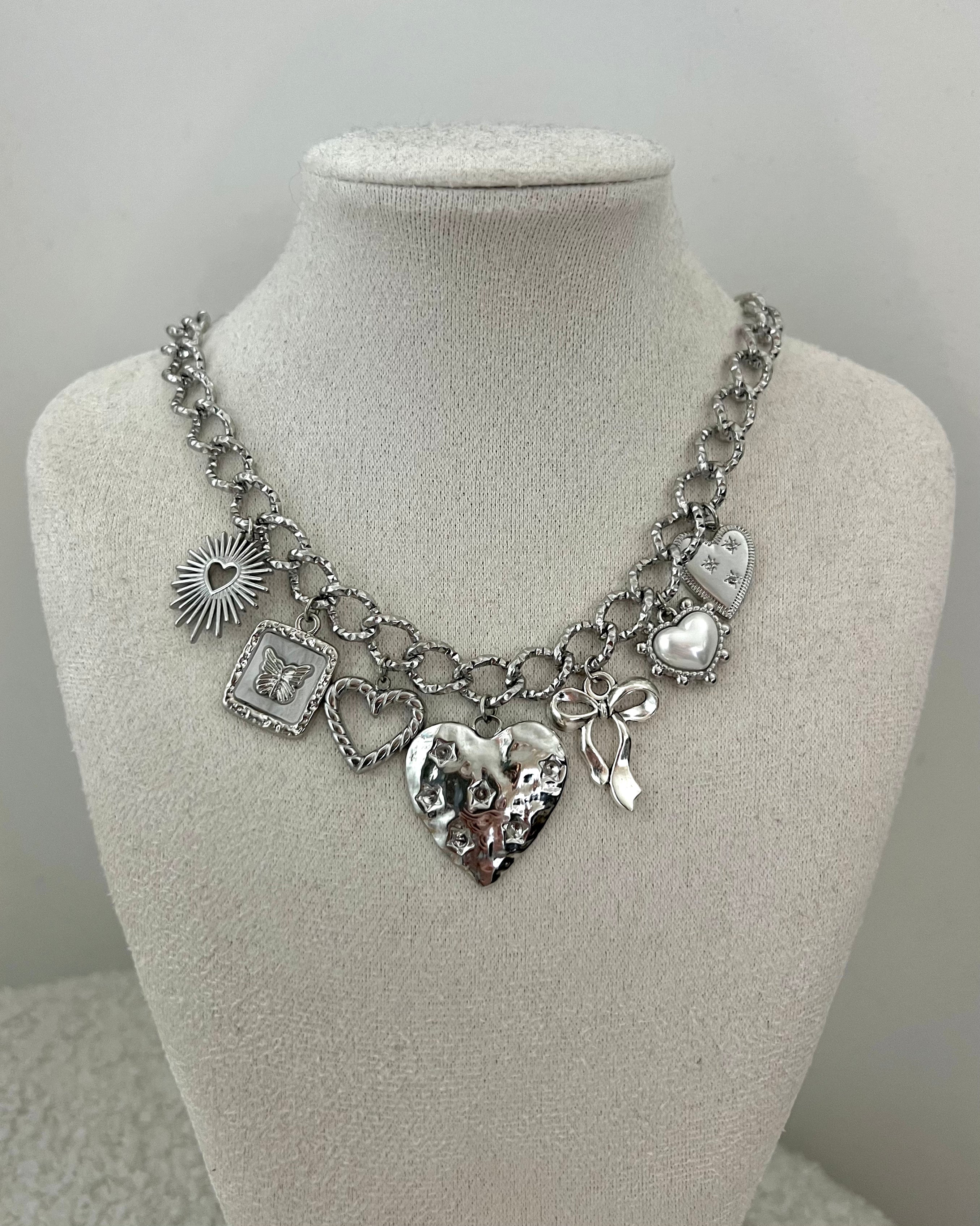 “love is love” charm necklace silver