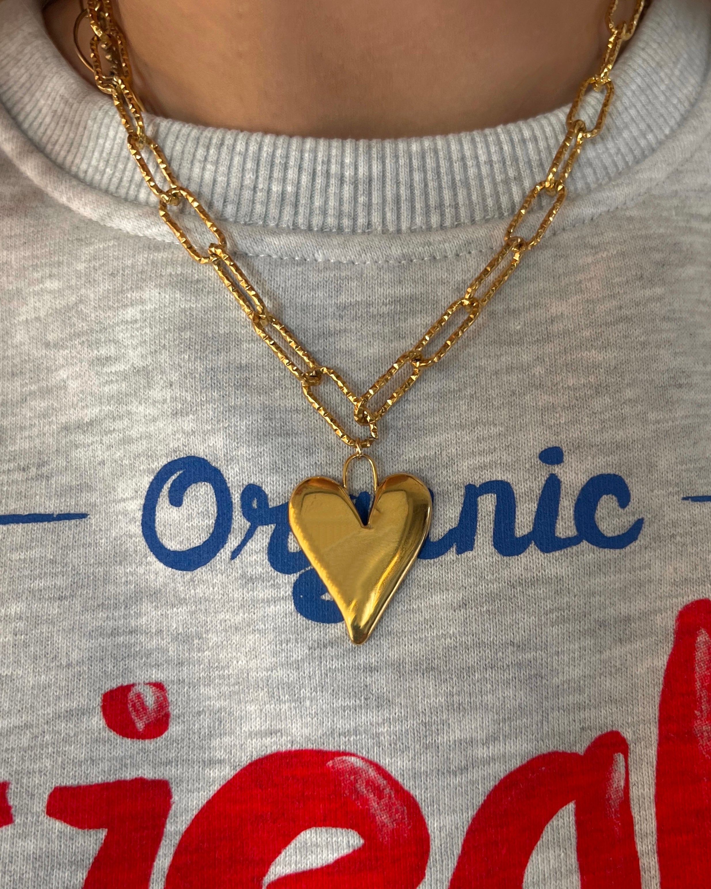 “lover” charm necklace gold