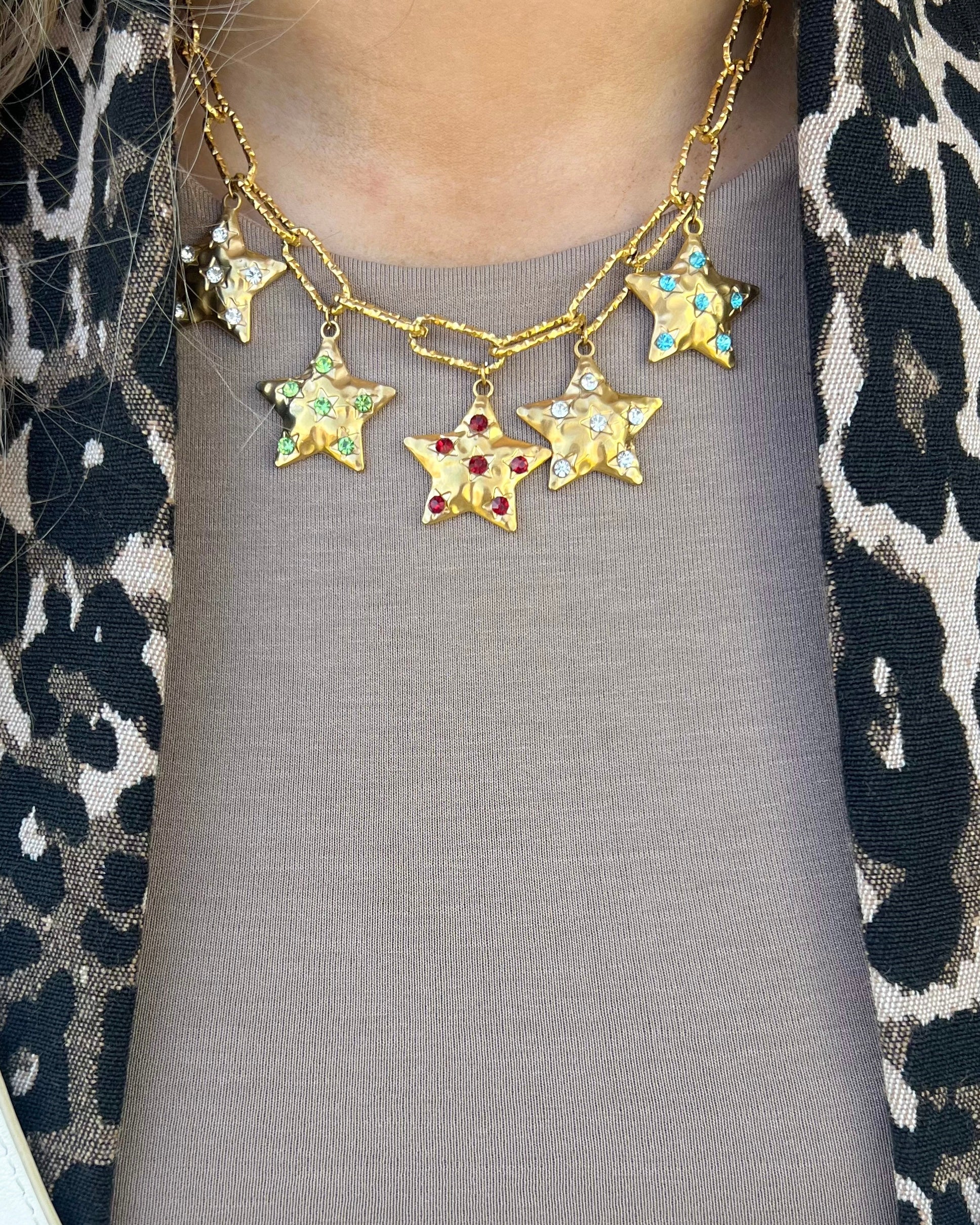 “starry” charm necklace gold