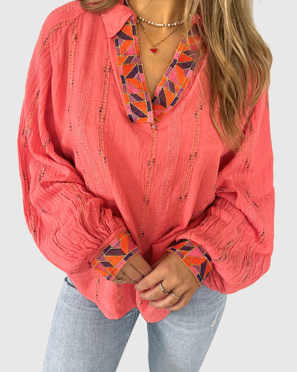 “BLOSSOM” BLOUSE CORAL