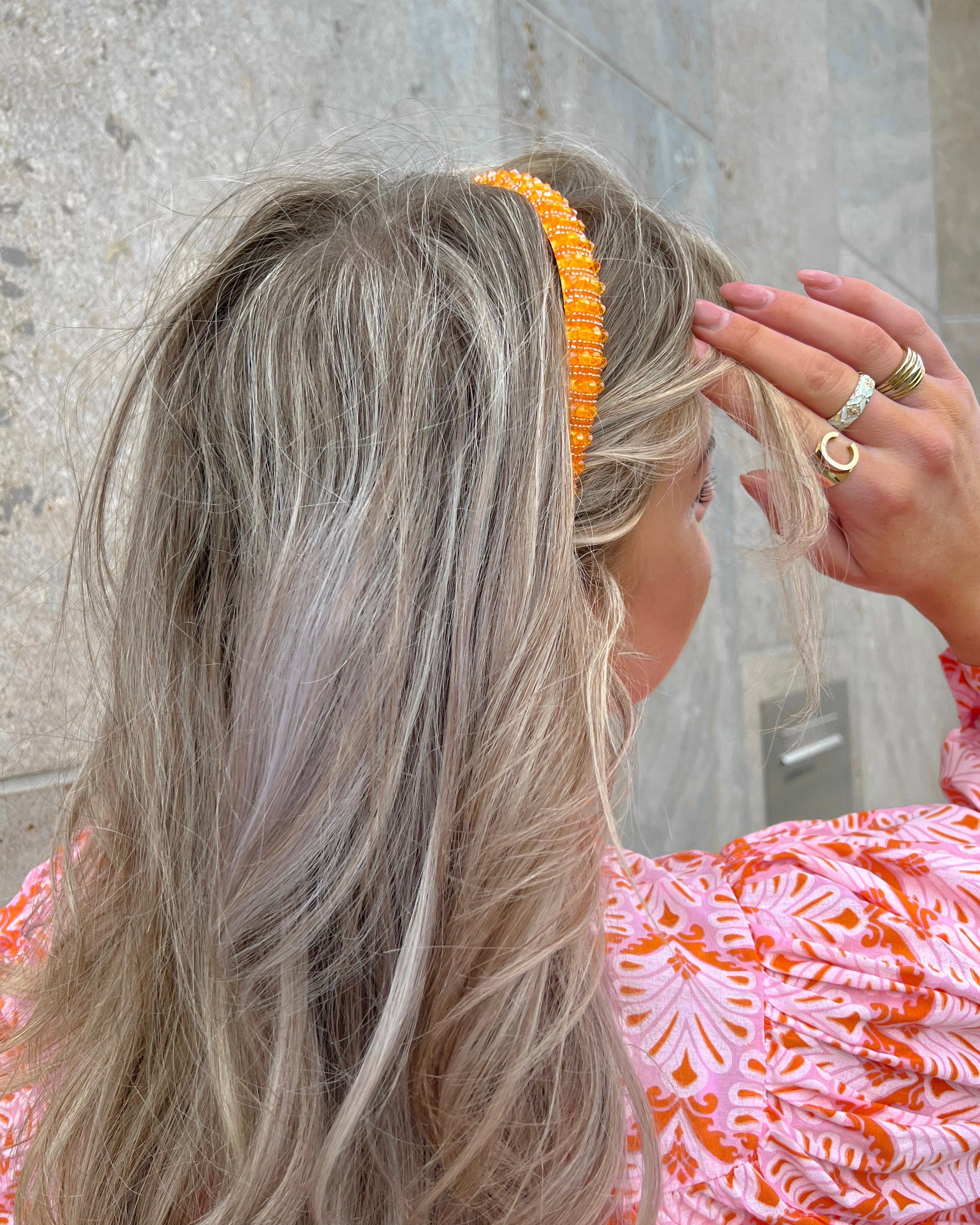 "Glitter" hairband orange