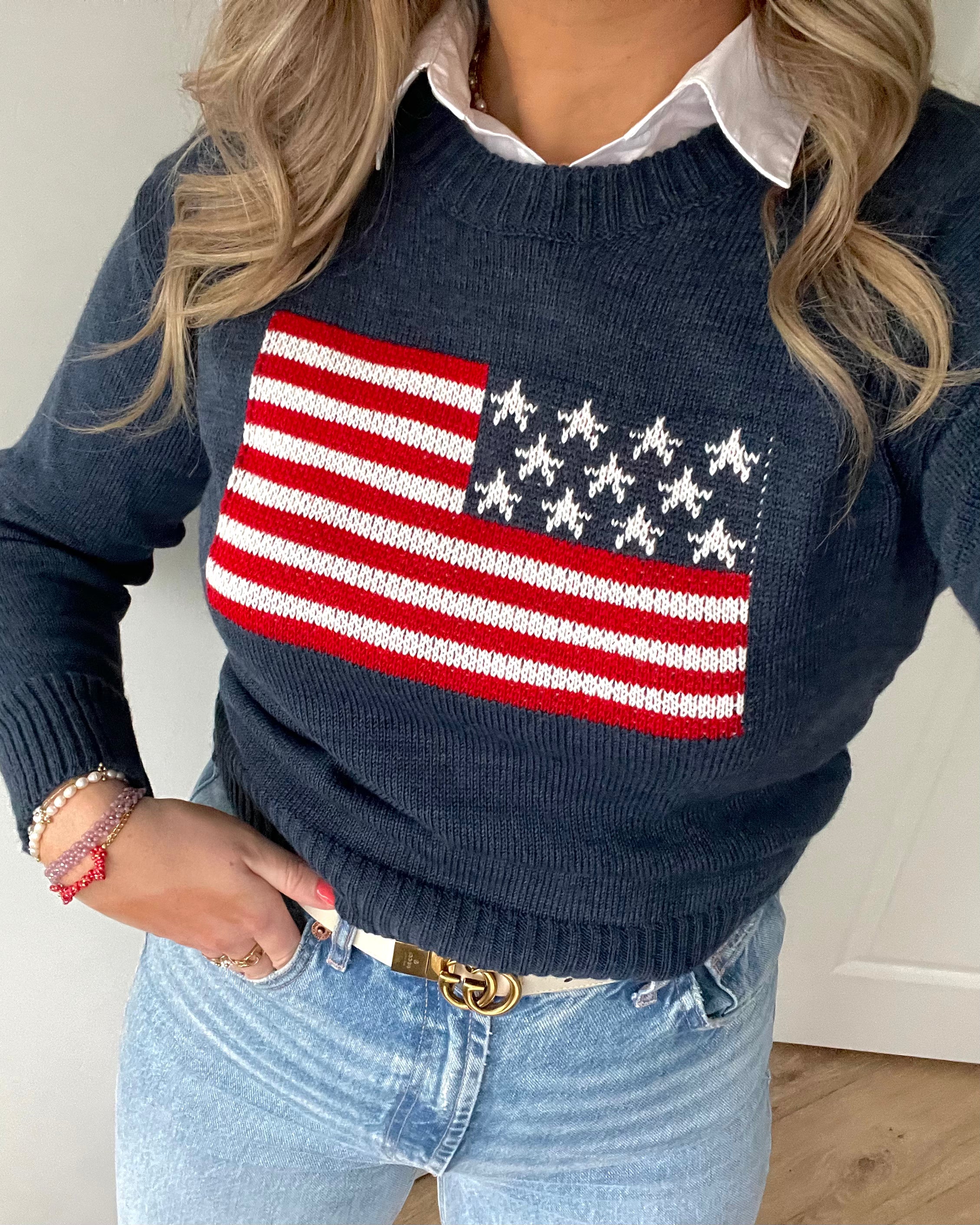 USA SWEATER NAVY BLUE Estee The Label