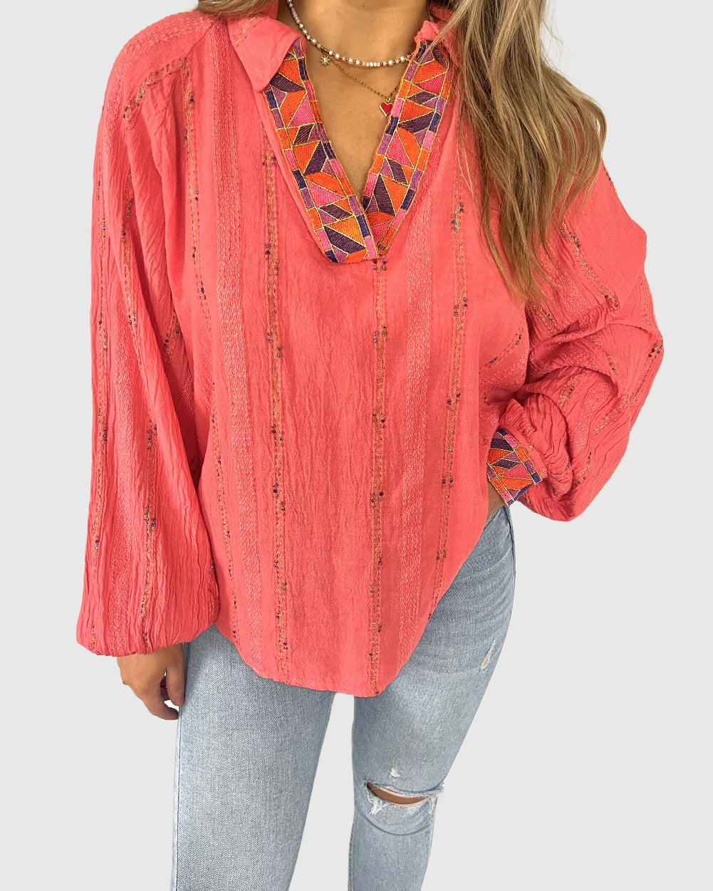 “BLOSSOM” BLOUSE CORAL