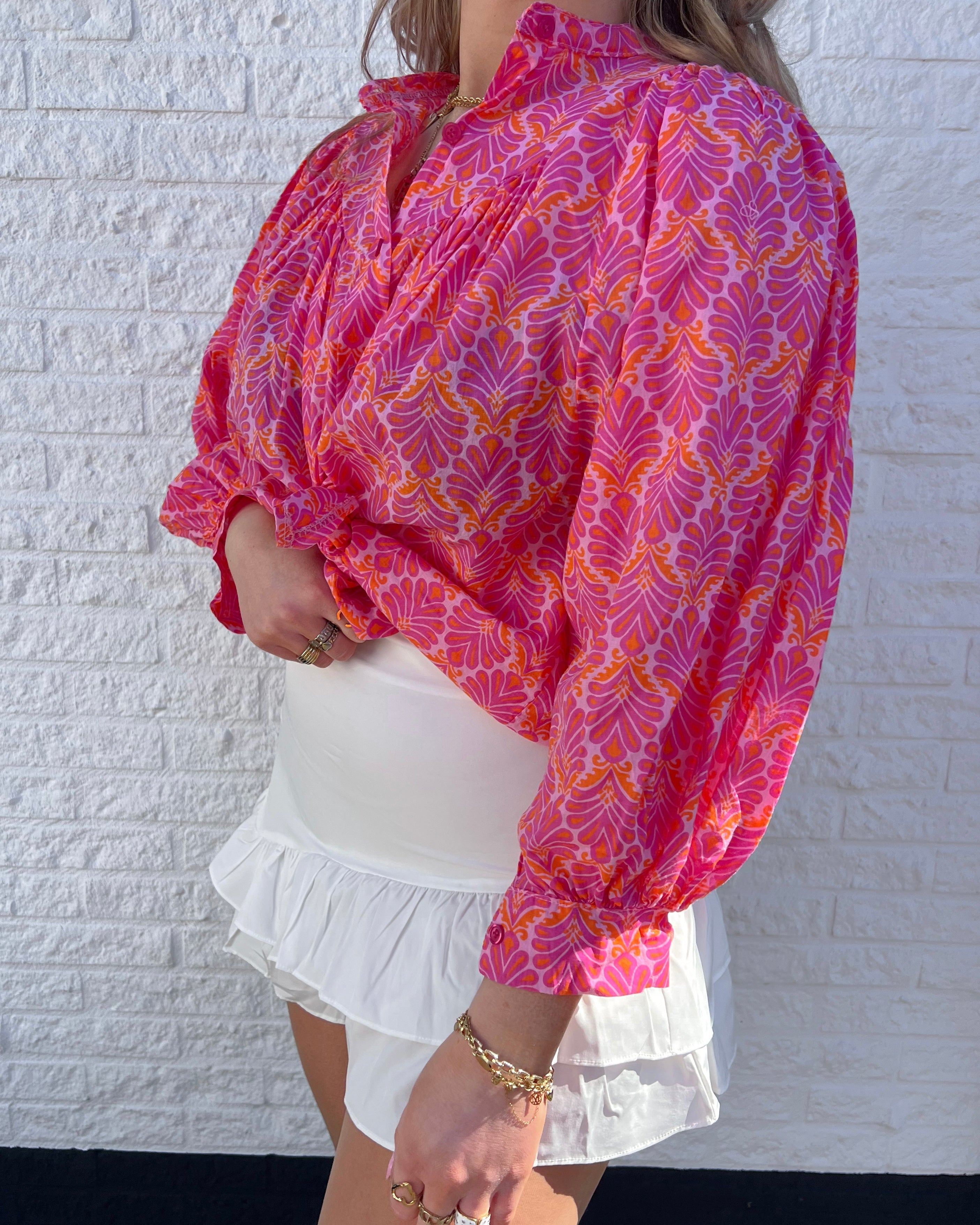 “Teddy” blouse bright pink