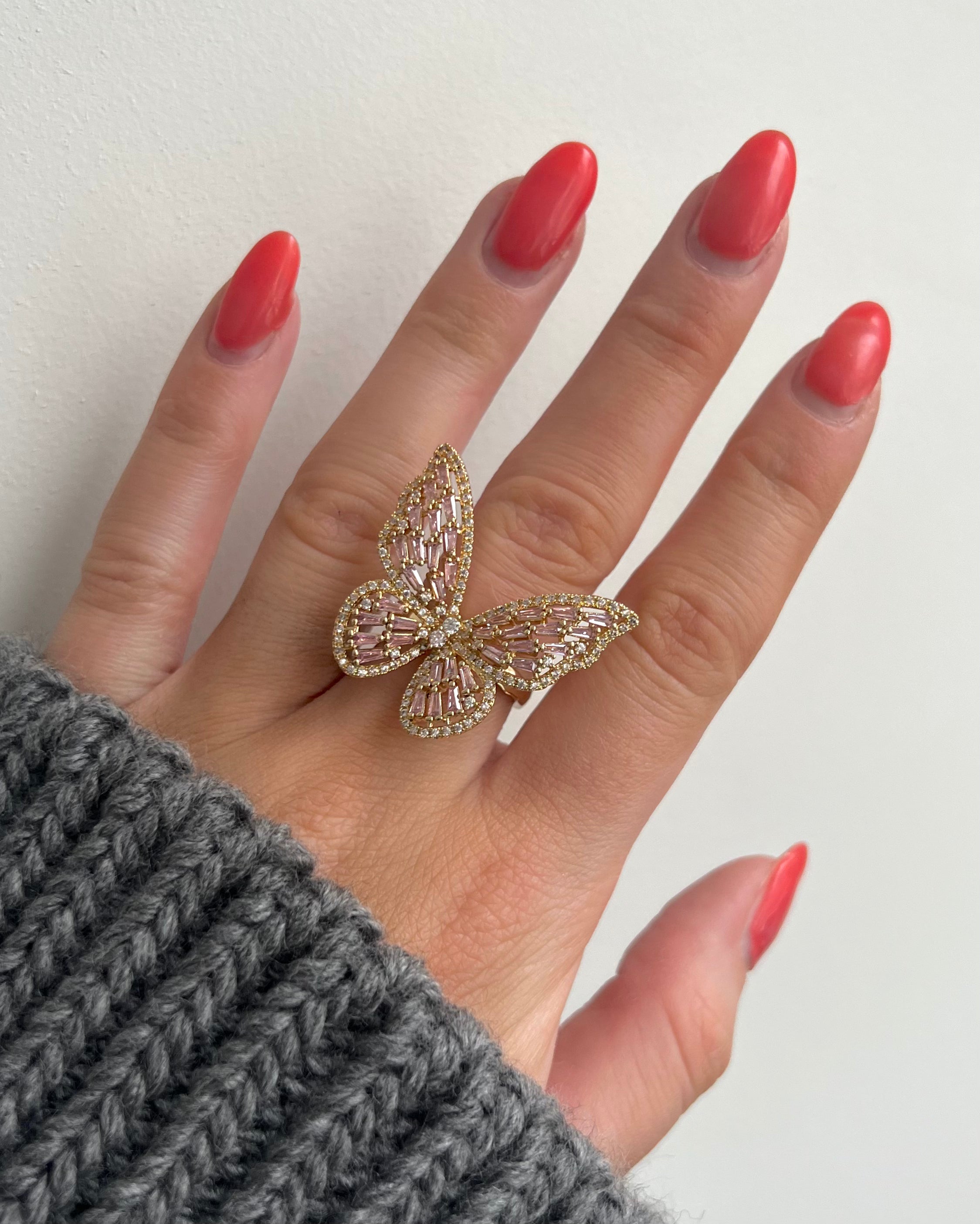 “BUTTERFLY” RING PINK