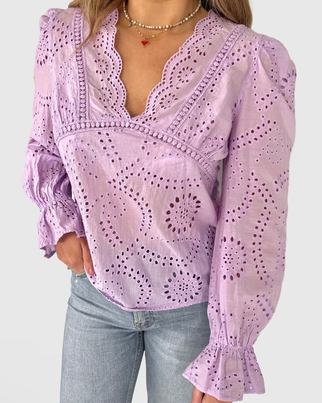 “Brodery” blouse purple